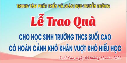 TRUNG TÂM CEDC TRAO 50 SUẤT QUÀ TẶNG HỌC SINH XÃ SUỐI CAO, HUYỆN XUÂN LỘC, TỈNH ĐỒNG NAI